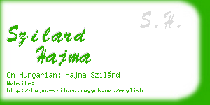 szilard hajma business card